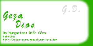 geza dios business card