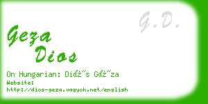 geza dios business card